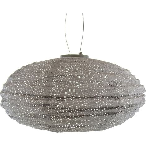 LUMIZ Lampion Solarlampe Oval 40 Paisley Taupe hellgrau Ø 40 cm - Tyvek® (1/5)