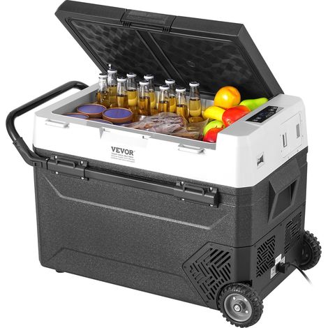 Réfrigérateur Portable à Compression 60 L, Mini Frigo de Voiture 12 V, Glacière sur Roulettes à Zone Unique, Température Réglable -20 °C à 20 °C, pour Camion Bateau Maison Camping Extérieur (1/5)
