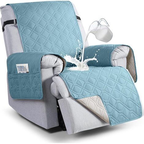 28in Waterproof Chair Cover, Non-Slip Chair Cover, Dog Chair Furniture Protector with Pocket, Azure (1/5)