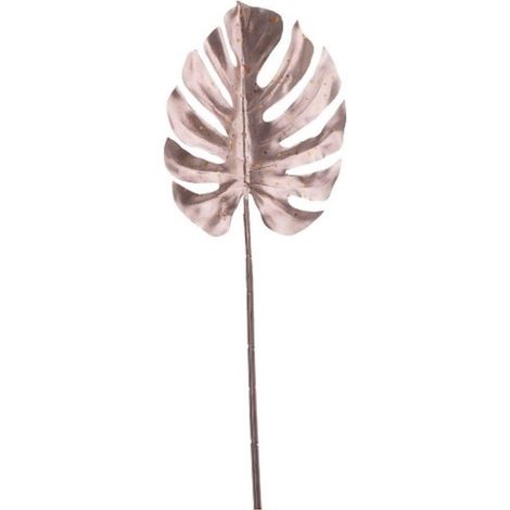 Ramo Filodendro "Stephany" per Decorazioni Natalizie Oro Rosa h 70 cm