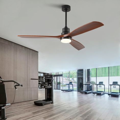 Ventilatore da soffitto 60 pollici con LED 3CCT, motore DC reversibile, telecomando 6 velocità, legno noce nero (1/5)