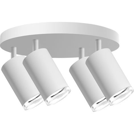 Plafonnier 4 spots orientables blanc GU10 IP44 Polux (1/5)