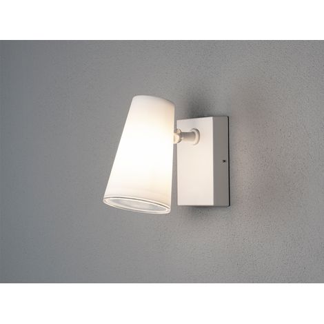 LED Außenwandleuchte Downlight Weiß mit schwenkbarem Kopf Höhe 21,5cm IP54 E27 (1/5)