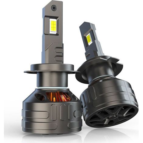 Lampadina LED H7 per auto, senza errori, Canbus, 160 W, 30000 LM - Chip CPS, 6500 K, luminosità 500%, raffreddamento con tubo di rame spesso, 2 pezzi (1/5)