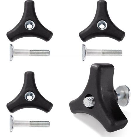 4 Sets Lawnmower Handle Knob Nut Bolt Triangular Handle Fixing for Lawnmower Gardening Tools (1/5)