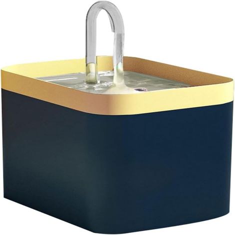 Fontaine À Eau Pour Chat - 1.5 L - Filtre À Charbon Actif - Recirculation Automatique - 3 Modes Débit - Silencieuse - Alimentation USB - Bleu Foncé