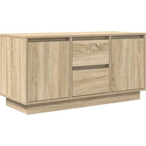 Mobile porta TV con luci a LED 100 x 41 x 50 cm ampio vano contenitore stile contemporaneo legno di rovere Sonoma ingegnerizzato 020051619