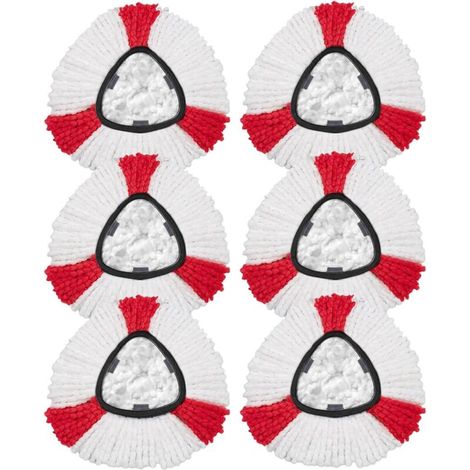 Lot de 6 têtes de Balai de Recharge compatibles avec Les Serpillere Vileda Turbo - Recharges de têtes de Balai en Microfibre, lavables en Machine
