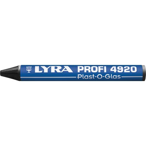 LYRA Wachskreide 4920 Plast-O-Glas runde Form schwarz Inhalt 12 Stück (1/2)