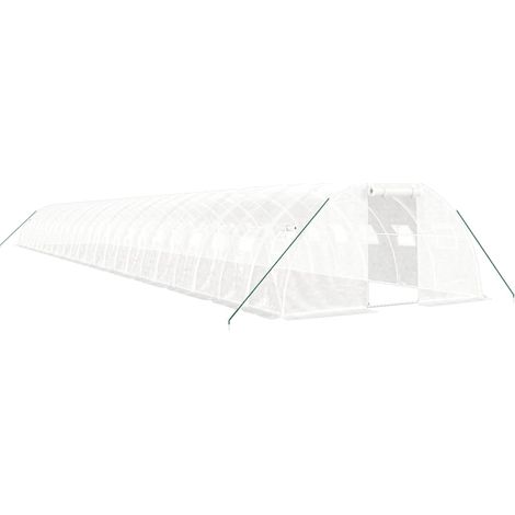 Serre tente abri plante fleur légumes avec cadre en acier 96 m² 24 x 4 x 2 m blanc (1/5)