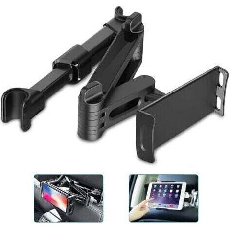Support de coussin arrière de voiture, support télescopique pour siège arrière de voiture, adapté aux téléphones portables et tablettes, noir (1/5)