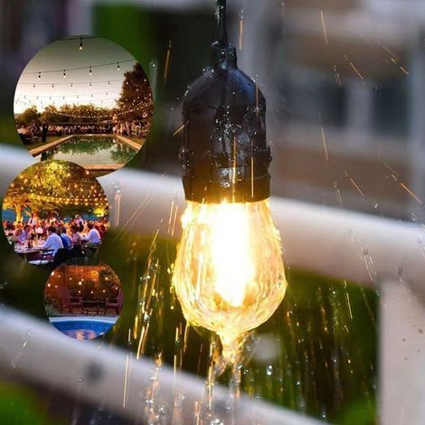 10M Outdoor String Lights with 20 Interconnectable Bulbs, IP67 Waterproof, for Christmas, Taverns, Gardens, and Parties, Energy Class A+, 220V - Black (1/4)