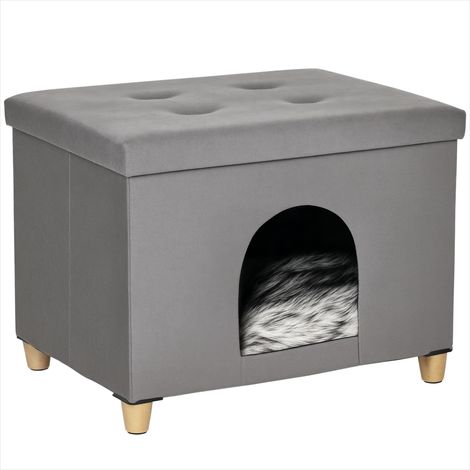 Arbre à chat design surélevé avec coussin lavable et repose-pieds (1/5)
