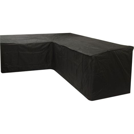 Housse de canapé de jardin en forme de L, imperméable, coupe-vent, anti-UV, tissu Oxford pour canapé d'angle en rotin, 20027082cm – Noir (1/5)