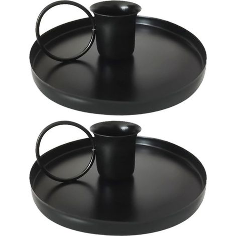 Candelabros antiguos de hierro forjado: portavelas cilíndricos en forma de cono para decoración navideña y nupcial. (1/5)
