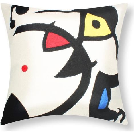 Housses de coussin - AVIZAR - Lot de 2 - 45x45 cm - Brodées - Multicolore - Design contemporain (1/5)