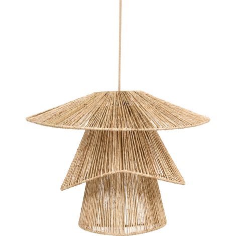 Lámpara colgante pantalla de yute base de hierro estilo boho natural Bedas