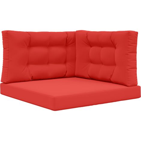 Cojín para sofá de exterior 3 pcs Rojo Poliéster vidaXL