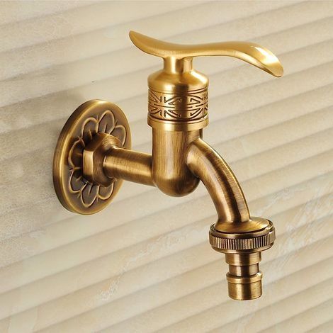 Retro-Wandarmatur aus Messing für Waschtisch, Waschmaschine, Poolreiniger, Garten (1/4)