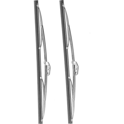 Escobillas limpiaparabrisas para coche de cuatro estaciones, 40 cm, universales, de acero inoxidable pulido, aptas para coches.