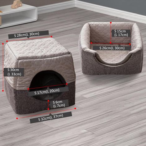 Nid pour chat semi-fermé, niche pour chat, chambre pour animaux, lit de couchage pour chat Four Seasons Home avec fenêtre (1/5)