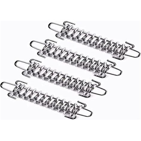 4 Pièces Ressort Voile d'ombrage, Tendeur Voile d'ombrage Ressort,Ressort de Tension pour Voile D'ombrage, Ressort de Tension pour Tente de Camping, Boucle de Corde de Ressort de Tente en Acier, (1/2)