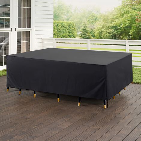 Black Rectangular Outdoor Patio Waterproof Furniture Cover (1/5)