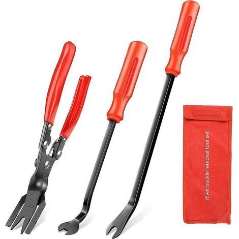 3 Pack Clip Pliers and Fastener Puller - Auto Upholstery Combo Repair Kit (1/5)