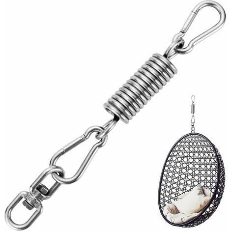 Filiyano-Ressort pour chaise suspendue, ressort de suspension, avec 2 mousquetons et crochet rotatif à 360°, capacité de charge jusqu'à 250 kg (1/5)