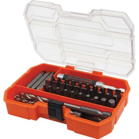 BLACK+DECKER A7234-XJ - BLACK+DECKER 45-teiliges Bohrer- und Schraubendreher-Set in kleinem, robustem Koffer, orange (1/2)
