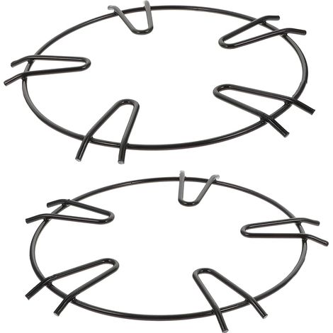 Support pour Cuisinière à Gaz 5 Griffes Noir en Acier Inoxydable, Lot de 2 Anneaux Porteustensiles, Accessoires Cuisine pour Usage Domestique (1/5)