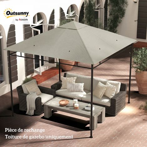 Telo di ricambio per gazebo da giardino, poliestere 180 g/m², 3 x 3 m, grigio