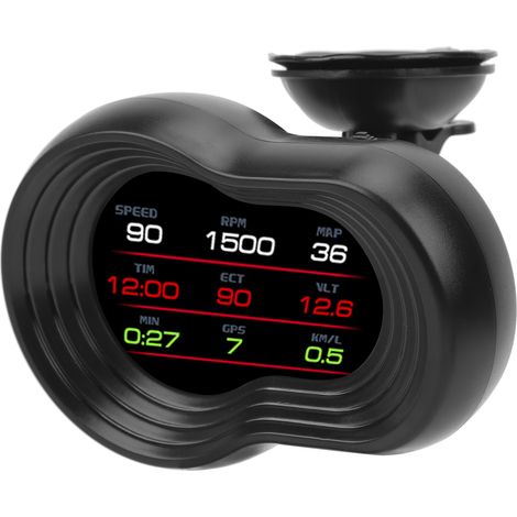 Écran LCD tête haute universel OBD2+GPS moniteur HUD multifonction projecteur voiture (1/5)