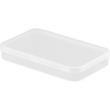 Boîte de rangement rectangulaire transparente avec couvercle, boîte en plastique transparent PP,1308020mm