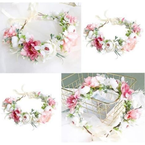 Couronne de Fleurs - Plage - Mariage - Femme - Cheveux - Demoiselle d'Honneur (1/4)