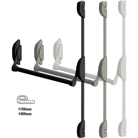 DOM – Serrure anti panique 2 points latéraux – Cross bar certifiée EN 1125 – Pose en applique – Acier traité anti corrosion – Longueur 1150mm