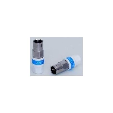 Fiche coaxiale femelle - A COMPRESSION & À SERTIR CABE - 99909690 - 50 unités - Self install
