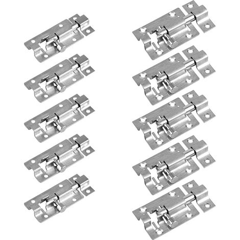 Verrou Targette Porte Targette en Acier Inoxydable Serrure Porte Coulissante Pour Pièces Intérieures, Fenêtres, Portes De Salle De Bain, Garages, Etc (1/5)