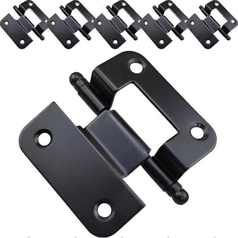 6er-Pack Schranktürscharniere mit Sichtschutzschlössern, vernickelte Schrankscharniere, Küchentürscharniere, verdeckte Griffe, 5,1 x 1,5 cm, schwarz.