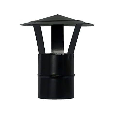 Chapeau de cheminée vitrifié Wolfpack pour poêle à granulés, bois, cheminée, extraction de fumée, pour tuyau Ø 80 mm.