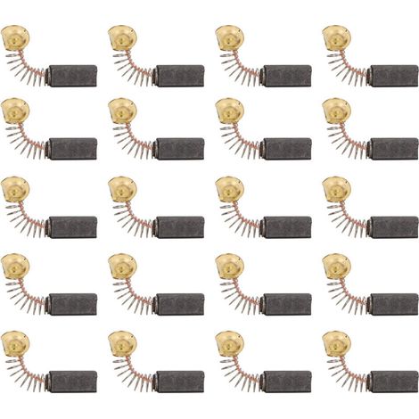 Hyuduo Balais de Charbon de Rechange pour Moteur, Lot de 20 Balais de Charbon pour Perceuse électrique, Meuleuse D'angle, Souffleur, Mélangeur, Taille Stanrd 6,5 X 7,5 X 15 Mm