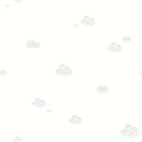 papier peint petits nuages bleu gris et blanc - Sanders & Sanders (1/5)