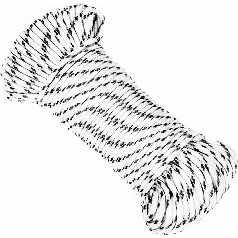 vidaXL Cuerda para barco trenzada poliéster blanco 5 mmx50 m (1/3)
