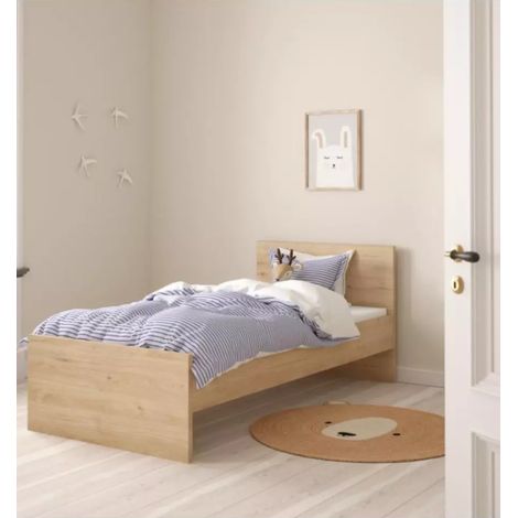giroletto singolo rivestito in nobilitato "naia" effetto quercia 90x190 cm (1/4)