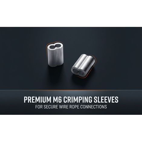 Kit de 30 manchons de sertissage en aluminium à double trou M6 pour câbles de clôture et cordes à linge (1/5)