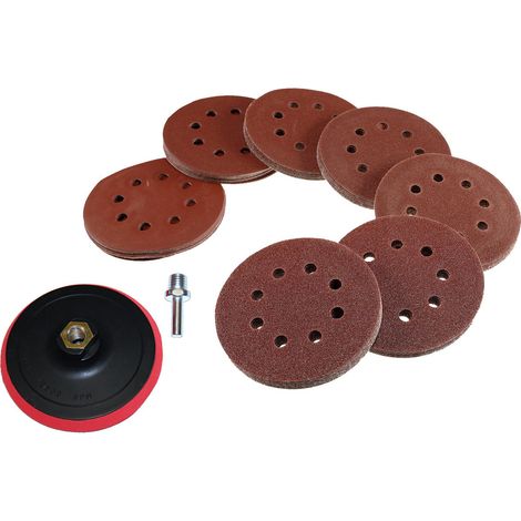 70 Klett Schleifscheiben 125mm Mix 8 Loch + Schleifteller (1/5)