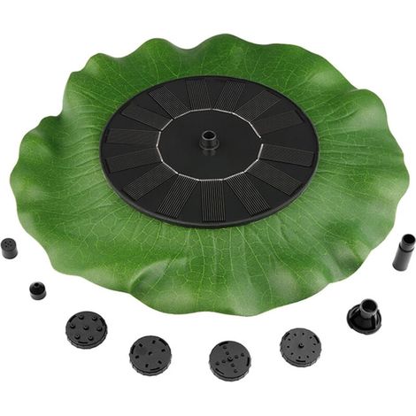 Fontaine flottante extérieure 6 buses – Jet d’eau 30-60 cm – Panneau 7V 1.4W – Pour jardin et bassin – Diamètre 28 cm (1/5)