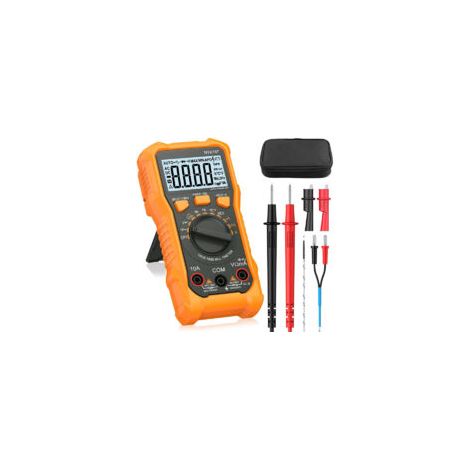 Digitales Multimeter mit 2000 Messpunkten, elektrisches Messgerät für Wechsel- und Gleichstrom, Spannung, Widerstand, Kapazität, NCV, Frequenz und Temperatur, inklusive Krokodilklemme