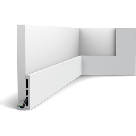 Zócalo Orac Decor SX163-RAL9003 AXXENT SQUARE Zócalo Multifuncional Moldura decorativa prepintada diseño atemporal clásico blanco señales 2 m