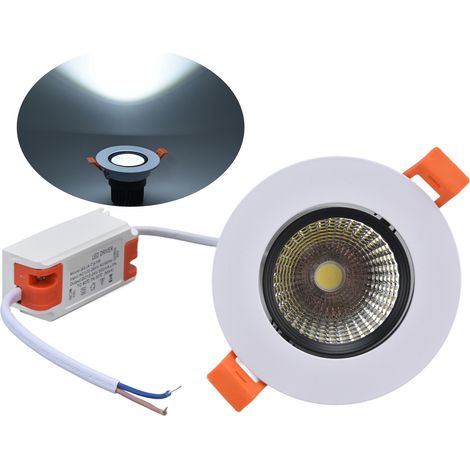 Spot LED encastré 7W 630lm gradable orientable COB plafonnier pour centres commerciaux hôtels salons 100-264V (1/5)